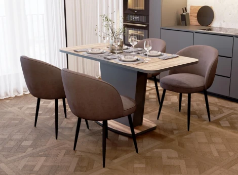 Кухонный стол Аквилон Woodville (Пластик,ЛДСП/Графит) арт.608570