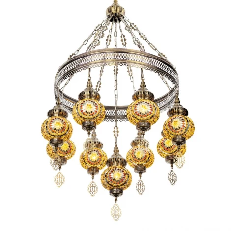 Подвесная люстра с подвесками Citilux Каир CL419185 Мозаика янтарь