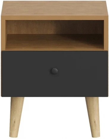 Тумба прикроватная Frida ОГОГО (арт.838929), (ЛДСП/Черный)