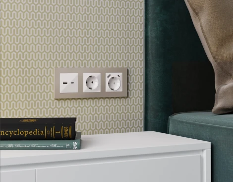 Рамка Ambrella Volt ALFA Techno (Серо-бежевый матовый) 2-ая AF220362