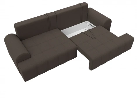 Диван прямой Лига-080 (ДСП/Пластик/Рогожка/Коричневый) Лига Диванов 131110