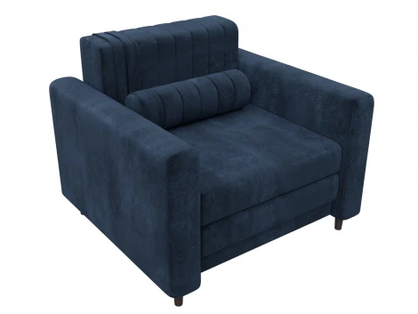 Кресло Лига-070 (ЛДСП,Брус,Фанера/Дерево/Велюр/Синий) Лига Диванов 132553