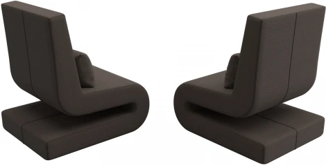 Кресло Волна (2 шт.) (Коричневый/Рогожка) Лига Диванов арт.125041