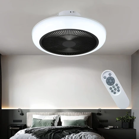 Потолочная люстра светодиодная с вентилятором на штанге с пультом Lightera Primus LE241PL-450W (Умный дом, Алиса, Голосовое, WiFi)