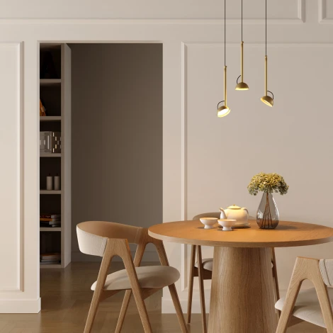 Подвесной светильник Elektrostandard Join 50313 LED 7W 3000K латунь (220V, на проводе, круглые)