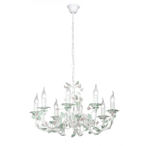 Подвесная люстра Vitaluce V1782-0/8 (220V, на цепи, свеча, цветы, розы)