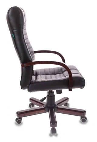 Кресло руководителя Бюрократ KB-10WALNUT черный эко.кожа крестовина металл/дерево