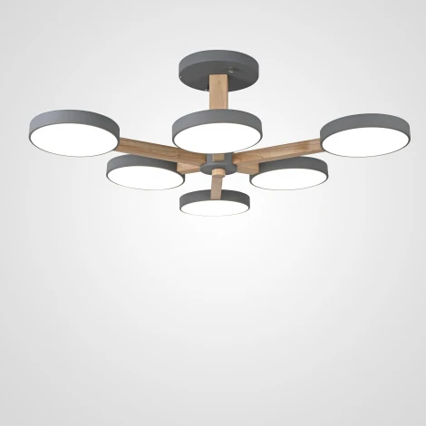 Потолочная люстра Wi-Fi на штанге Turna L6 Grey By ImperiumLoft Turna-B01 (LED, 220V, голосовое управление, умный дом - Алиса)