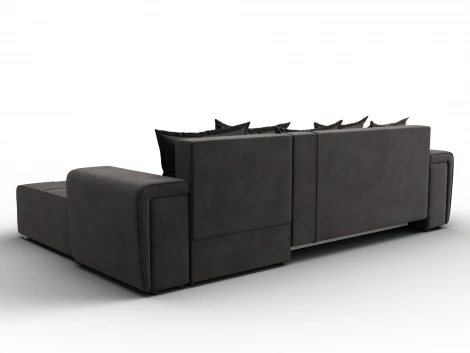 Диван угловой Лига-121 правый угол (ДСП,Брус,Велюр/Темно-коричневый) Лига Диванов 137352