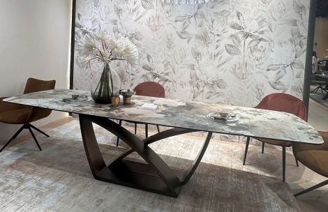 Стол ALONSO 200 TL-137  матовый, итальянская керамика/медный брашированный каркас, ®DISAUR (арт.614M05814)