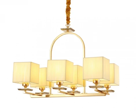 Подвесная люстра Lumina Deco Liniano LDP 17100-6 GD (220V, на цепи, куб)