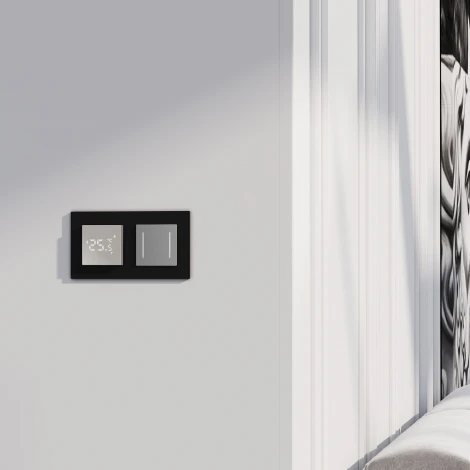 Сенсорный выключатель двухклавишный с подсветкой (серебряный) Werkel W4522006 (a063600)