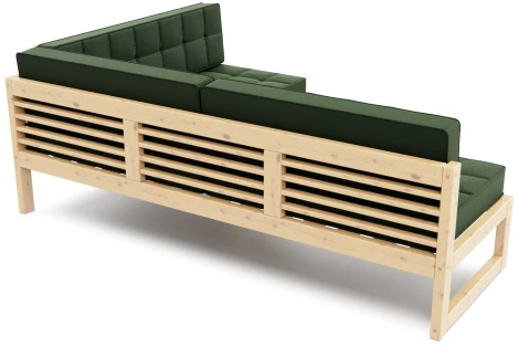 Диван Arsko угловой Сега У сосна велюр зеленый