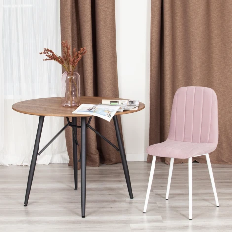 Обеденный стул Tetchair ARC (Велюр,Металл /Пыльно-розовый,Белый) 19939