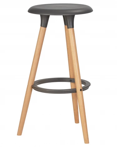 Табурет барный ROYCE (ножки светлый бук, цвет темно-серый (GR-04))