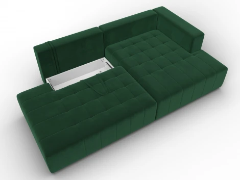 Диван угловой Лига-103 НПБ угол правый (ДСП,Брус,Фанера,Велюр/Зеленый) Лига Диванов 134816