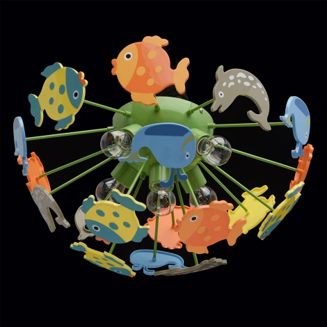 Потолочная люстра MW-Light Улыбка 365014605 (для детской, 220V, для девочки, для мальчика, рыбки)