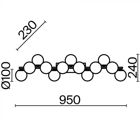 Бра Maytoni Dallas MOD547WL-13B (220V, шарики, молекулы)
