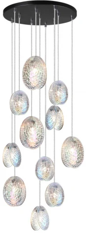 Подвесная люстра каскадная Odeon Light Mussels 5039/11 черный/перламутровый/металл/стекло G9 11*40W (220V, на проводе)