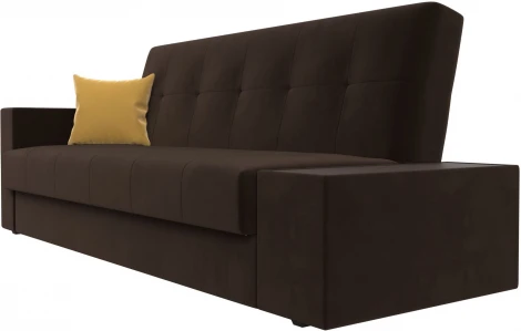 Диван-книжка Лига-020 стол справа (Коричневый,Желтый/Микровельвет) Лига Диванов арт.118505