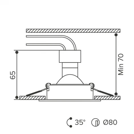 Встраиваемый светильник под лампу GU5.3 белый Wolta Alto WDL-GU5.3/02W-R