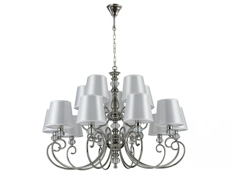 Подвесная люстра с вставками из прозрачного хрусталя Newport 1200 1210+5/C nickel (220V, на цепи)