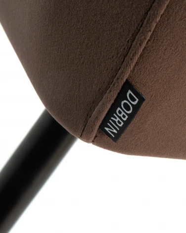 Стул обеденный ROBERT (черные матовые ножки, велюр V108-76 Горький шоколад)