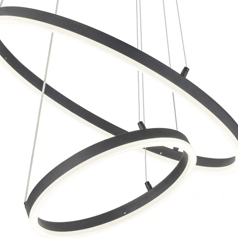 Подвесной светильник Escada Void 10254/2LED 66W Black APP (регулировка яркости, 220V, пульт управления, управление смартфоном, на тросе)