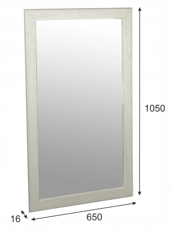 Зеркало навесное Берже 24-105 белый ясень 105 см х 65 см от фабрики Mebelik