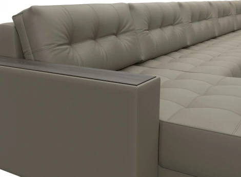 Диван П-образный с декором Лига-049 НПБ Мегалонг Лига Диванов (Экокожа) арт.128534