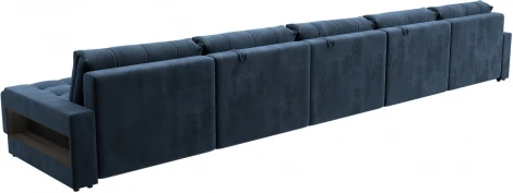 Диван п-образный с полками Лига-053 НПБ МегаЛонг Лига Диванов (Велюр) арт.129016