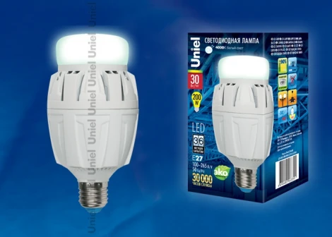 Лампочка светодиодная Uniel LED-M88-30W/NW/E27/FR ALV01WH картон