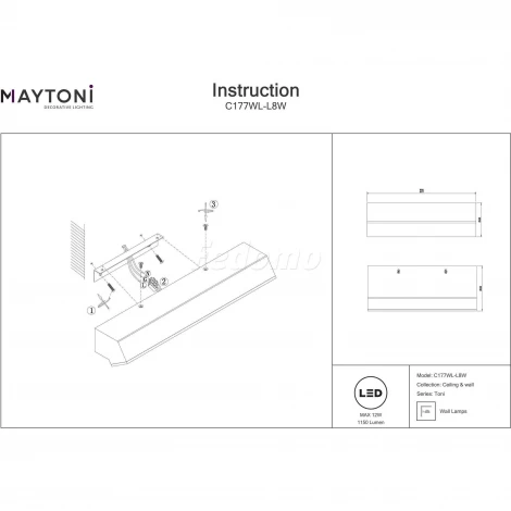 Настенный светильник Maytoni Toni C177WL-L8W