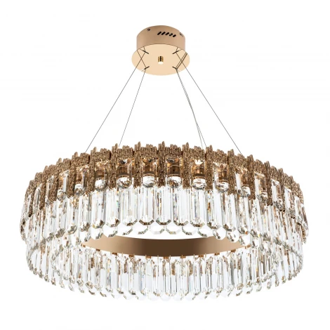 Подвесная люстра светодиодная хрустальная с регулировкой цветовой температуры Modelux ML.830.800 GD