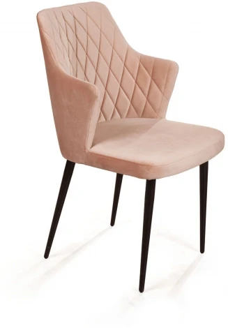 Стул с подлокотниками Hunt ромб, бархат бежевый 5 / чёрный конус Top Concept 74794
