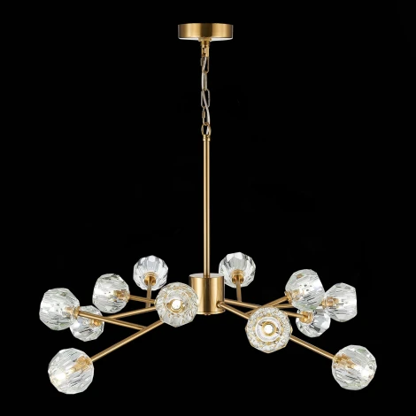 Подвесная люстра на штанге ST Luce Romano SL1166.303.12 (220V, хрусталь, на цепи, шарики, молекулы)