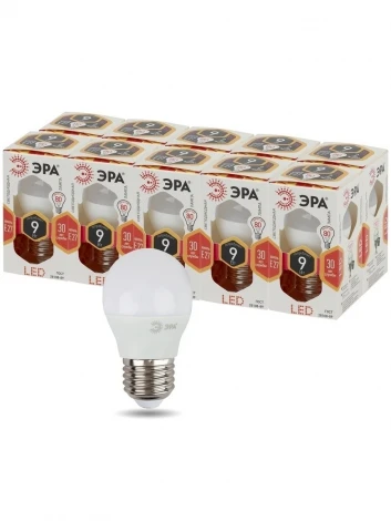 Лампочка светодиодная E27 9W ЭРА LED P45-9W-827-E27