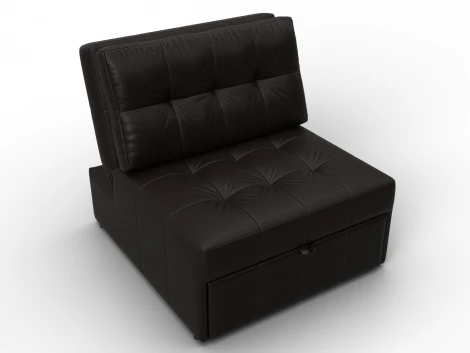 Кресло-кровать Лига-107 (80) (ЛДСП,Брус,Фанера,Экокожа/Коричневый) Лига Диванов 134942