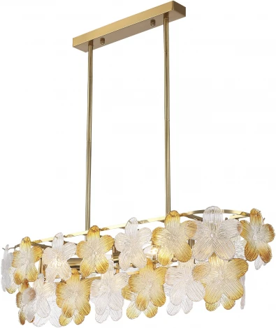 Подвесная люстра на штанге ST Luce Tender SL6240.203.08 золотистый/Прозрачный, январный E14 8*60W TENDER (220V, цветы)