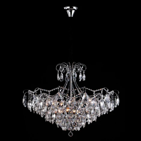 Подвесная люстра Eurosvet Crystal 10080/12 хром / прозрачный хрусталь
