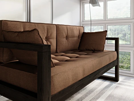 Диван Arsko Астер Мини венге коричневая рогожка