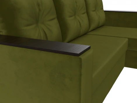 Лига Диванов угловой диван Атланта Лайт Б/С правый угол (Микровельвет/Зеленый)