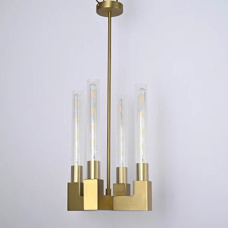 Потолочная люстра на штанге Rh Canelle Pendant Lamp 4 Modern Brass Imperiumloft 40,1566 (84608-22) (220V)