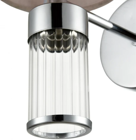 Бра Lumion Arnika 6585/1W хром/бежевый, металл/текстиль, стекло E14 1*40W 220V