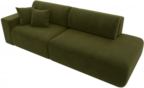 Диван прямой Лига-036 НПБ Модерн подлокотник слева (Зеленый/Микровельвет) Лига Диванов арт.121334L