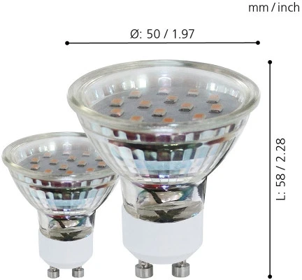 Лампочка светодиодная GU10 3W 200 lm 3000K Eglo Lm_led_gu10 11427