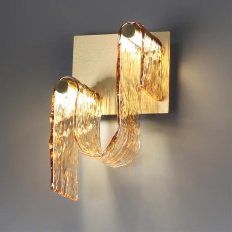 Настенный светильник светодиодный Odeon Light Flow 5105/11WL золотой брашинг/янтарный металл/стекло LED x 11W 4000K (220V)
