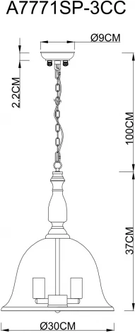 Подвесная люстра Arte Lamp Bell A7771SP-3CC
