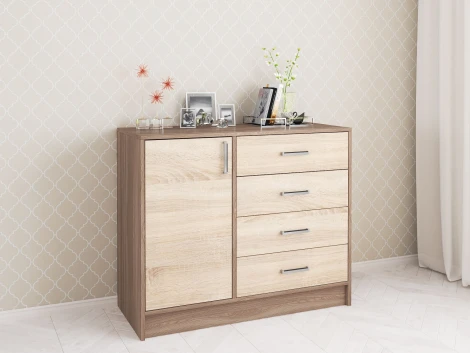 Комод ТЭКС большой Катрин 6, ясень шимо/дуб сонома