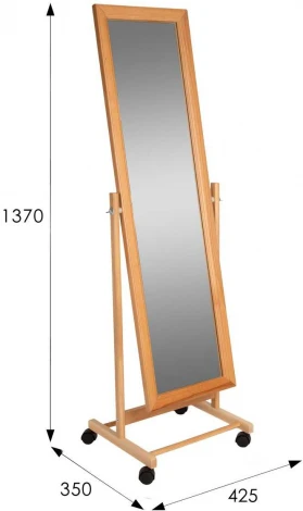 Зеркало напольное В 27Н светло-коричневый 137 см х 42,5 см от фабрики Mebelik